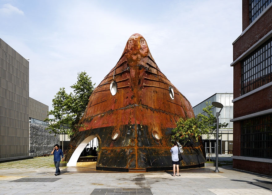 Archisearch A CORRODED SHIP'S HULL TRANSFORFMED INTO A PLANTED PUBLIC SPACE